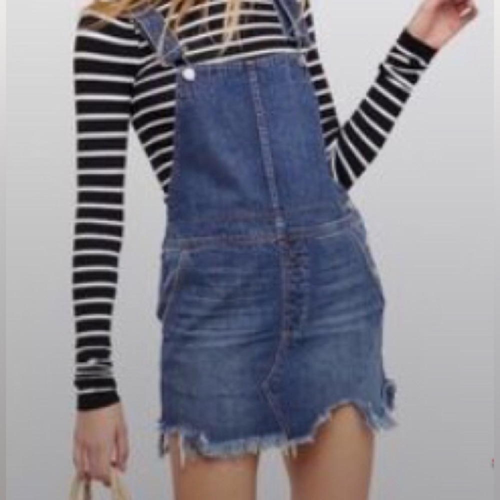 Free People Overall Denim Jean Dress size 8